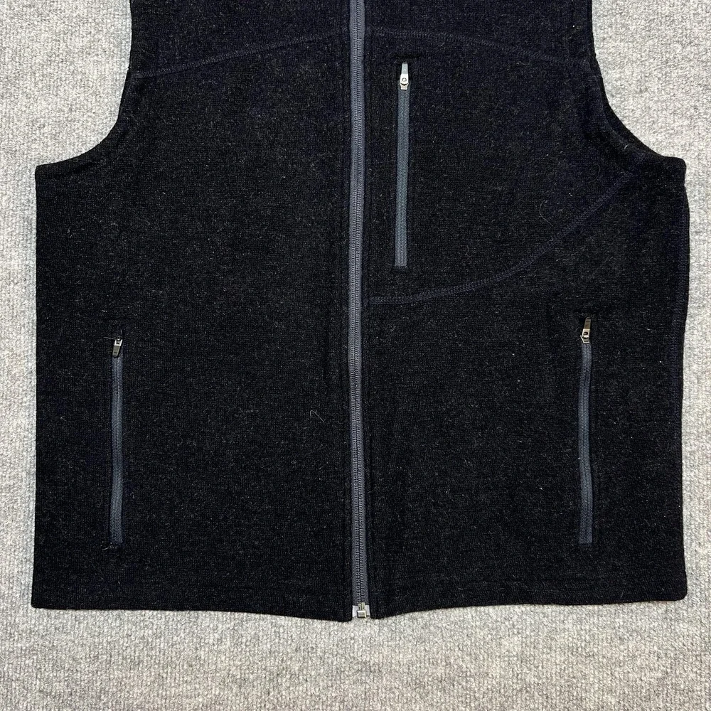 Ibex Vest Mens Large Merino Wool Knit Full Zip Pockets Outdoor Hiking